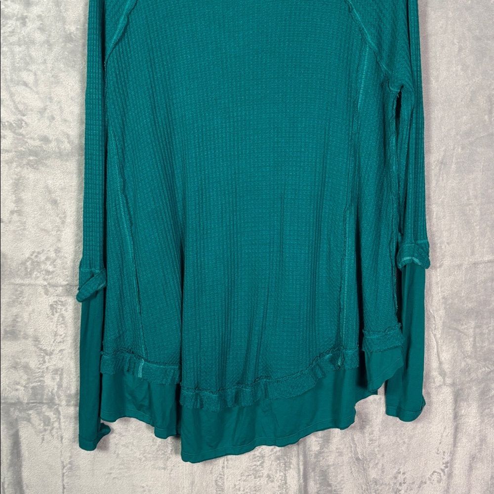 Free People Teal V-Neck Long Sleeve Tunic - Picture 11 of 12